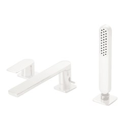 Tres Loft Colors peremre szerelhető kádtöltő és zuhany csaptelep, kihúzható zuhanyfejjel, matt fehér 20016201BM