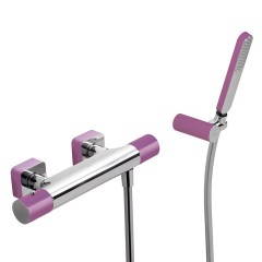 Tres Loft Colors fali termosztátos zuhany csaptelep, kézizuhannyal, purple-chrome 20016409VI