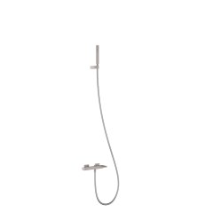 Tres Slim Exclusive vízkőmentes,kádtöltő és zuhany csaptelep, szatén tömlős kézizuhannyal, steel 20217001AC