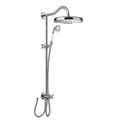 Tres Clasic kétkaros zuhany csaptelep szett, kézizuhannyal és esőztetővel króm 24247601