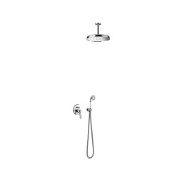Tres Clasic falba süllyesztett, csaptelep szett, kézizuhannyal és esőztetővel króm 24218004