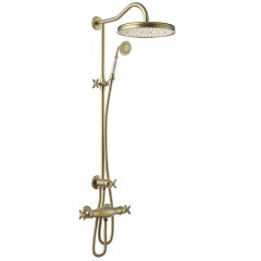 Tres Casic fali termosztátos zuhany csaptelep, kézizuhannyal és esőztetővel, bronz 24219501LV
