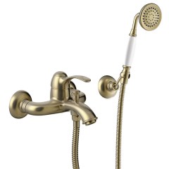 Tres Clasic egykaros kádtöltő csaptelep, kézizuhannyal bronz 24217001LV