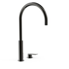 Tres Project-Tres peremre szerelhető,magasított, kétüléses mosdó csaptelep metallic black  21110502KM