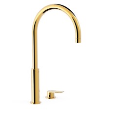 Tres Project-Tres peremre szerelhető,magasított, kétüléses mosdó csaptelep arany 21110502OR