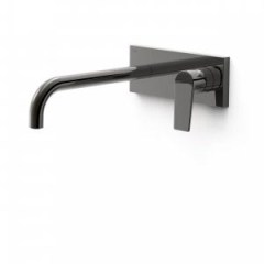 Tres Project-Tres fali, egykaros mosdó csaptelep (kifolyó 240mm) metallic black 21130012KM