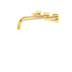 Tres Project-Tres fali, kétkaros mosdó csaptelep (kifolyó 240mm) arany 21115201OR