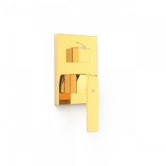 Tres Slim Exclusive falba süllyesztett, egykaros kádtöltő csaptelep, zuhanyváltóval  arany 20228001OR