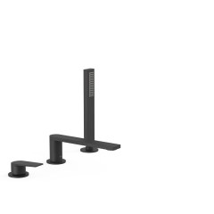 Tres Project-Tres peremre ültethető kádtöltő csaptelep, kézizuhannyal matt fekete  21116101NM