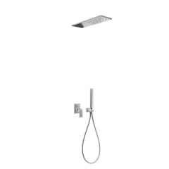 Tres Cuadro-Tres falba süllyesztett  zuhany csaptelep, kézizuhannyal és esőztetővel  króm 00618003