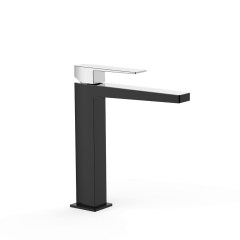 Tres Slim Exclusive magasított, 240mm mosdó csaptelep leeresztő nélkül, fekete-króm 20210303NE