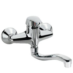 Konyhai egykaros, fali mosogató csaptelep, 160 mm-es kifolyóval, króm 17041802