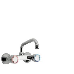 Konyhai kétkaros, fali mosogató csaptelep, króm 123360