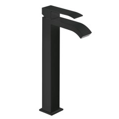 Tres Cuadro Exclusive egykaros mosdó csaptelep, 318mm magas, cascade kifolyóval matt fekete 00681001NM