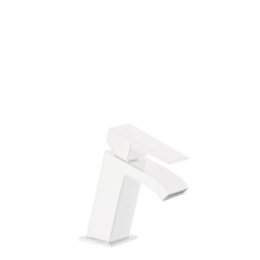 Tres Cuadro Exclusive egykaros mosdó csaptelep, cascade kifolyóval matt fehér  00620101BM