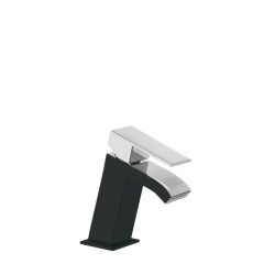 Tres Cuadro Exclusive egykaros mosdó csaptelep, cascade kifolyóval fekete-króm 00620101NE