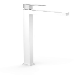 Tres Slim Exclusive magasított, 327mm mosdó csaptelep leeresztő nélkül, fehér-króm  20210305BL