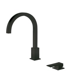 Tres Cuadro Exclusive peremre szerelhető, 2 üléses mosdó csaptelep, matt fekete  00610503NM