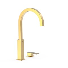 Tres Cuadro Exclusive magasított, peremre szerelhető, 2 üléses mosdó csaptelep, arany  00610504OR