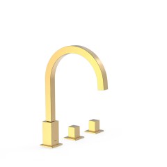 Tres Cuadro Exclusive peremre szerelhető, 3 üléses kád csaptelep, arany  00810503OR