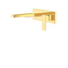 Tres Cuadro Exclusive falba süllyesztett, egykaros mosdó csaptelep, arany  00620003OR