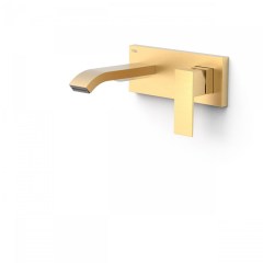 Tres Cuadro Exclusive falba süllyesztett, egykaros mosdó csaptelep, 153 mm-es kifolyó, matt arany  00630013OM