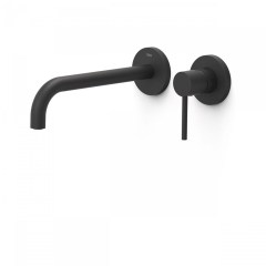 Tres Study Exclusive falba süllyesztett, kétrészes, egykaros mosdó csaptelep, 237 mm-es kifolyó, matt fekete 26230002NM