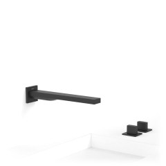 Tres Slim Exclusive kettős vezérlésű  kádcsaptelep, 239 mm-es kiömlővel, leeresztővel, matt fekete  20223901NM