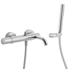 Tres Study Exclusive fali zuhany és kádtöltő csaptelep, szatén tömlős kézizuhannyal, króm 26117001