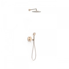 Tres Study Exclusive falba süllyesztett  zuhany csaptelep szett, esőztetővel és kézizuhannyal, rose gold  26228040OP
