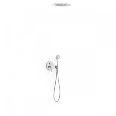 Tres Study Exclusive falba süllyesztett  zuhany csaptelep szett, esőztetővel és kézizuhannyal, króm 26228050
