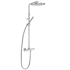 Tres Study Exclusive fali termosztátos zuhany csaptelep, teleszkópos zuhanyrúddal, esőztetővel és kézizuhannyal, króm 26121001