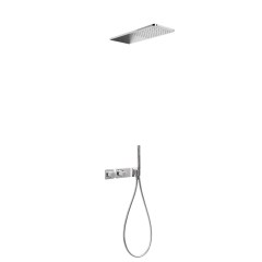 Tres Study Exclusive falba süllyesztett termosztátos zuhany csaptelep, esőztetővel, kézizuhannyal, króm 20735202