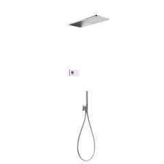 Tres Study Exclusive falba süllyesztett, elektromos, termosztátos zuhany csaptelep, esőztetővel, kézizuhannyal, króm 09286554