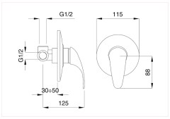Bugnatese Venus 8730 - fal alatti zuhanycsaptelep