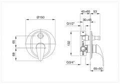 Bugnatese Venus 8772 - fal alatti váltós csaptelep