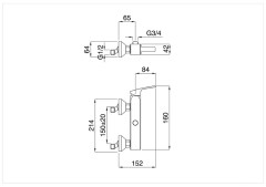 Bugnatese Vintage 9836 - zuhanycsaptelep test 3/4-es csatlakozással