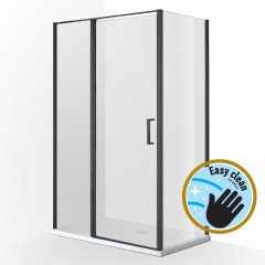 Wellis Triton black szögletes zuhanykabin 120x80