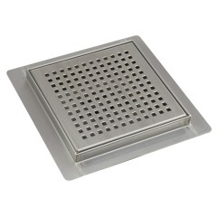 Wellis Square15x15 prémium rozsdamentes acél padlóösszefolyó, ráccsal