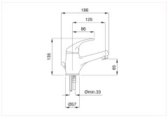Bugnatese Xara 6513 - mosdócsaptelep leeresztővel