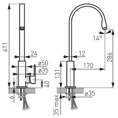 Ferro Zicco BZI4 - konyhai csaptelep