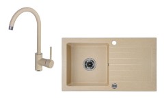 Deante Zorba 1 medencés mosogató csepegtetővel + álló csaptelep 