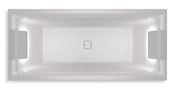 Riho Still Square Led LR Egyenes kád 180 x 80 cm