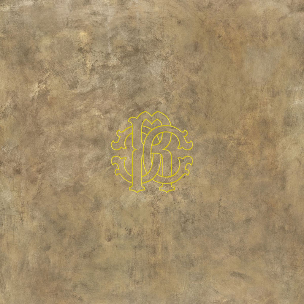 Roberto Cavalli Metal Soul Logo Araldico Brass padlólap 80x80 cm