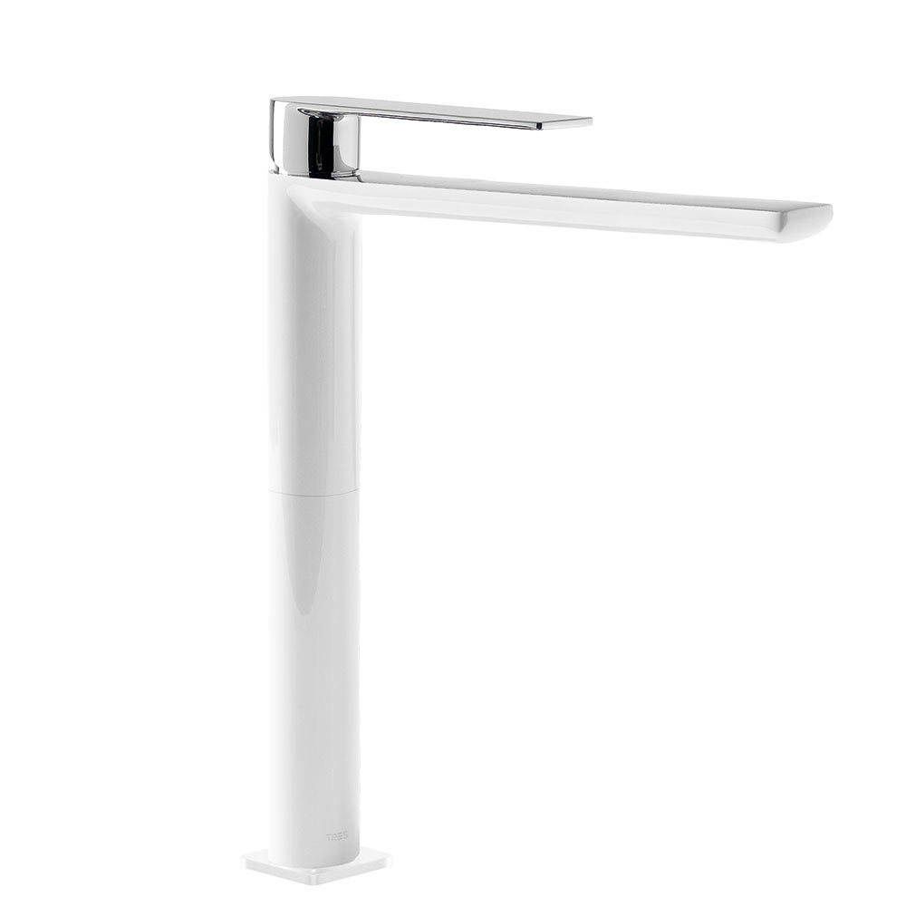 Tres Loft Colors egykaros, magasított (328 mm ) mosdó csaptelep fehér-chrome 20020305BL