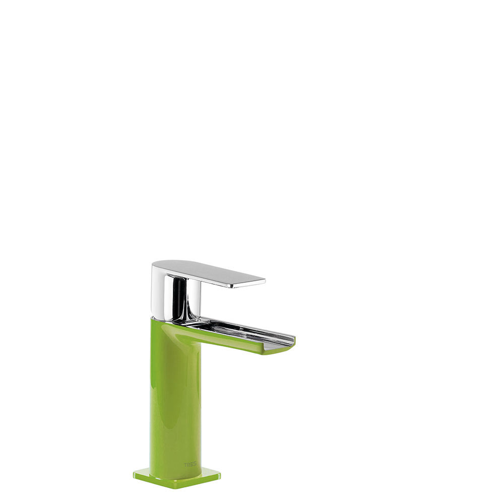 Tres Loft Colors egykaros mosdó csaptelep, cascade kifolyóval green-chrome  20011001VE