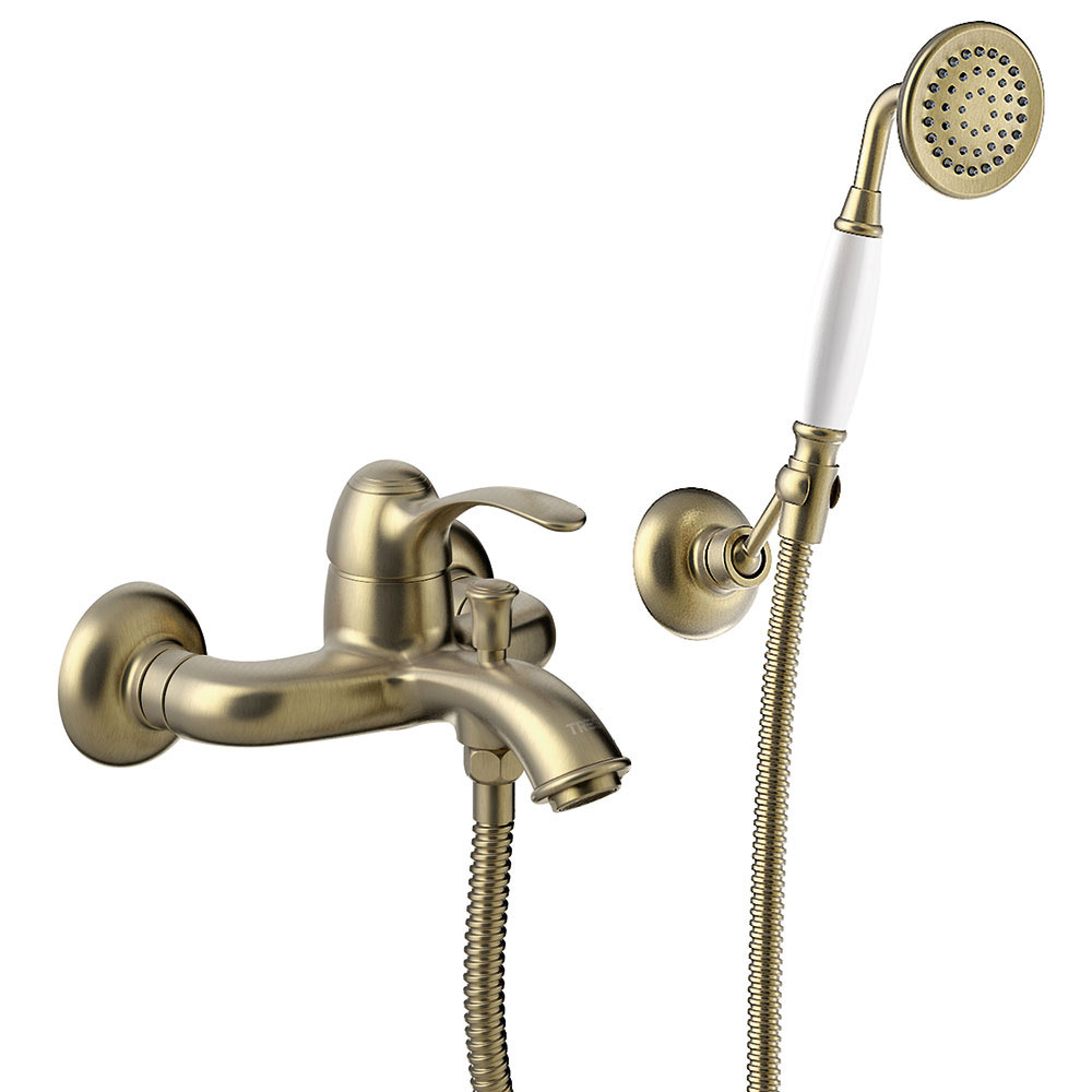 Tres Clasic egykaros kádtöltő csaptelep, kézizuhannyal bronz 24217001LV