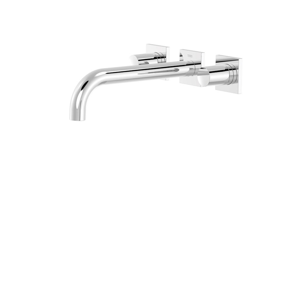 Tres Project-Tres fali, kétkaros mosdó csaptelep (kifolyó 240mm)  króm 21115201