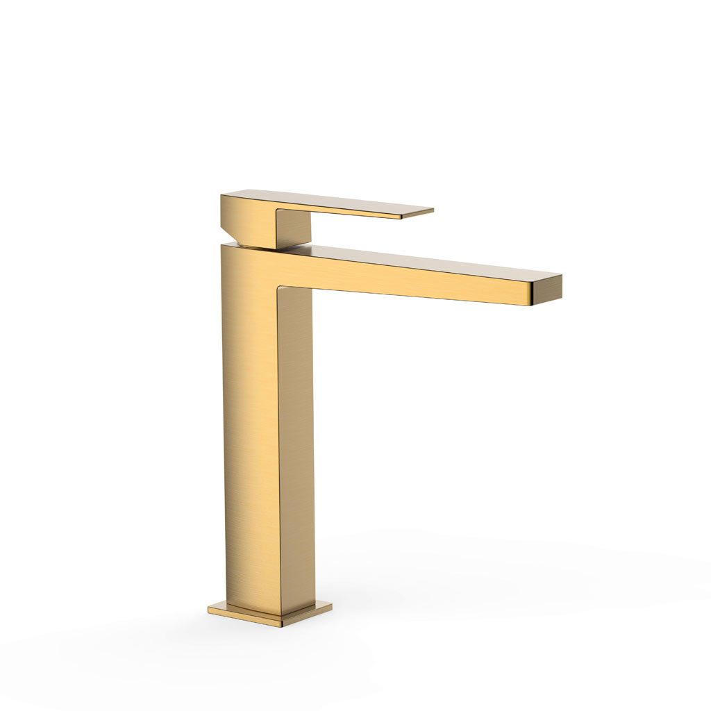 Tres Slim Exclusive magasított,240mm mosdó csaptelep leeresztő nélkül, matt arany 20210303OM