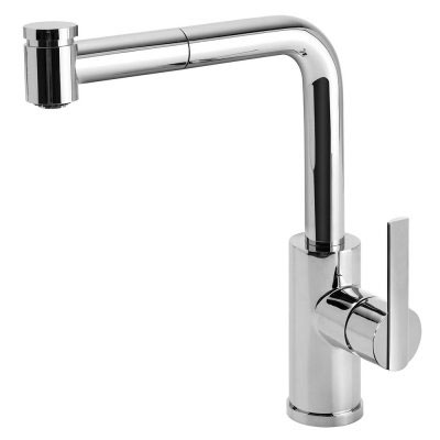 Konyhai egykaros, egylyukú, mosogató csaptelep kihúzható kifolyócsővel, króm 181438